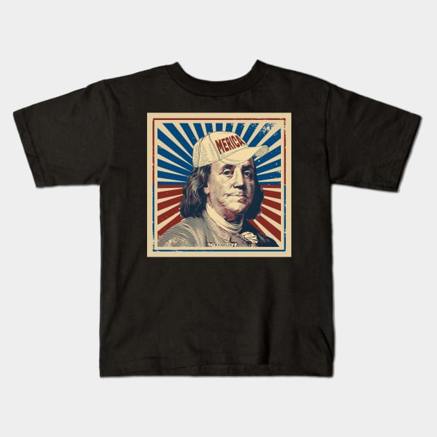 4th of july - bejamin merica Kids T-Shirt by Thermul Bidean